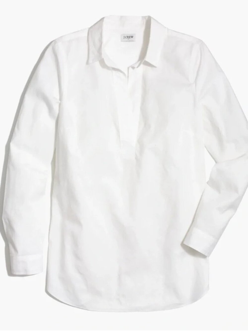 J. Crew White Popover Tunic Long Sleeve Shirt Size M